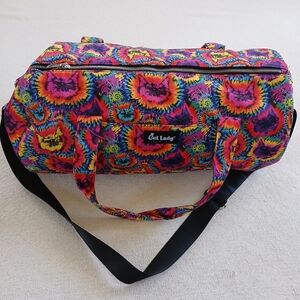cat lady ♡ tie dye duffle bag travel overnight trippy kitty feline psychedelic